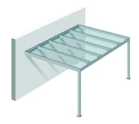 Glasüberdachung mit Wandanbindung